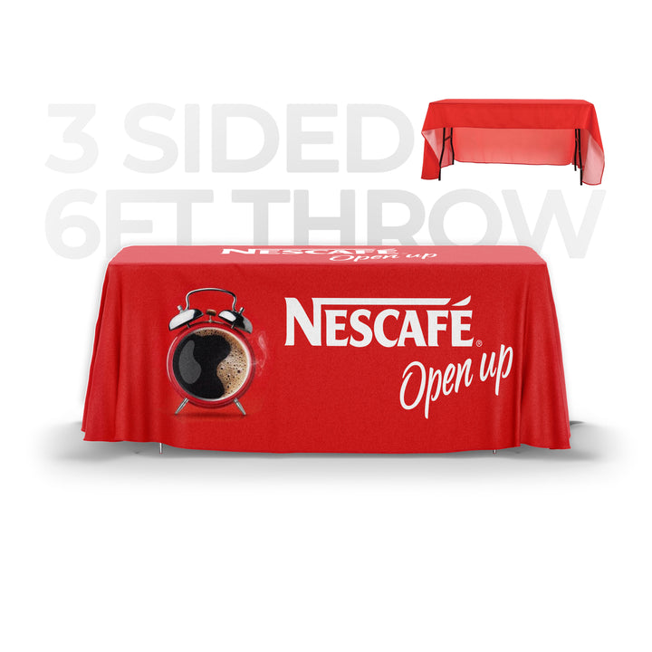 6 ft Throw Tablecover (3 Sided) Open Back - E-COM