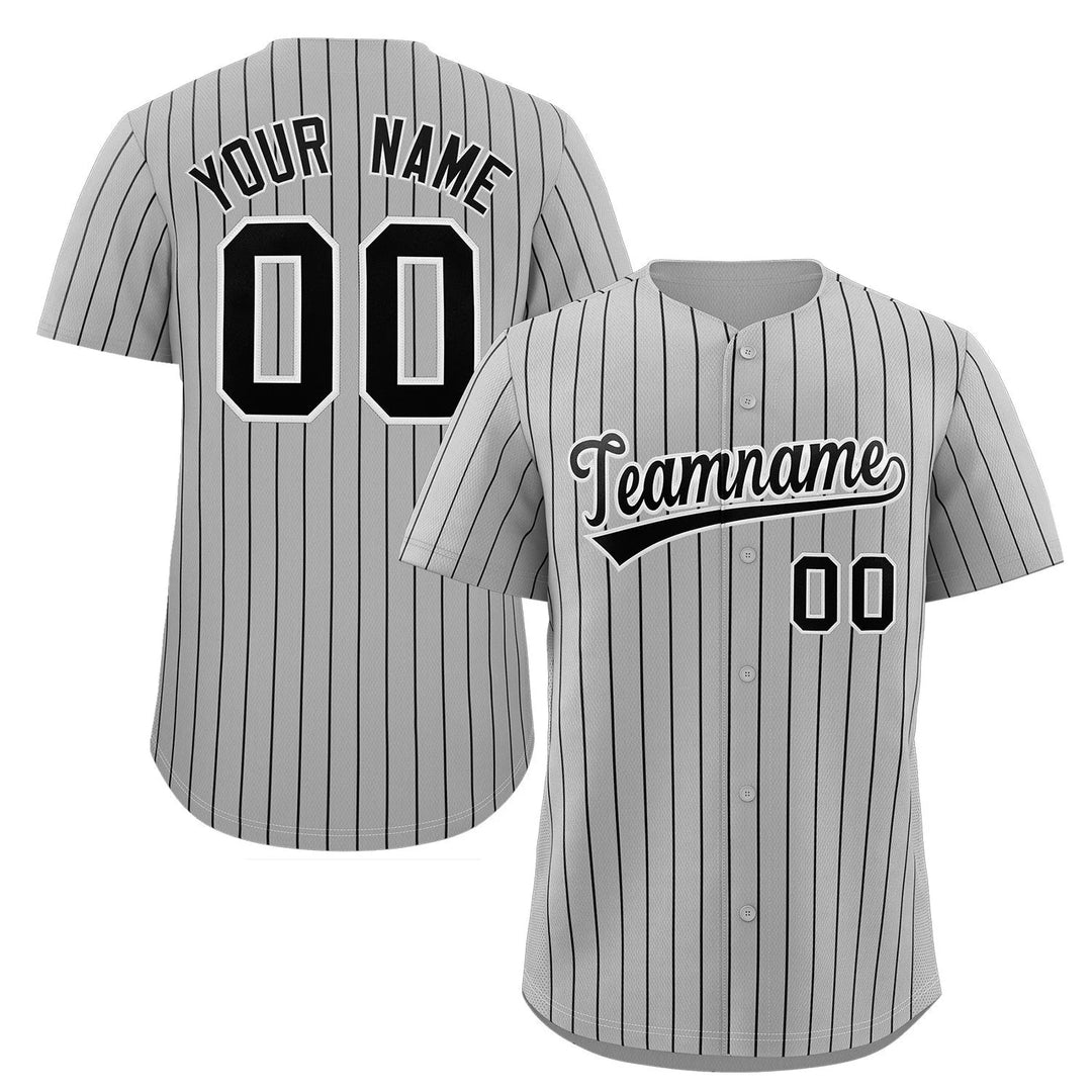 Custom Pinstripe Baseball Button Down Jersey – Personalized with Custom Logos, Name and Number - E-COM