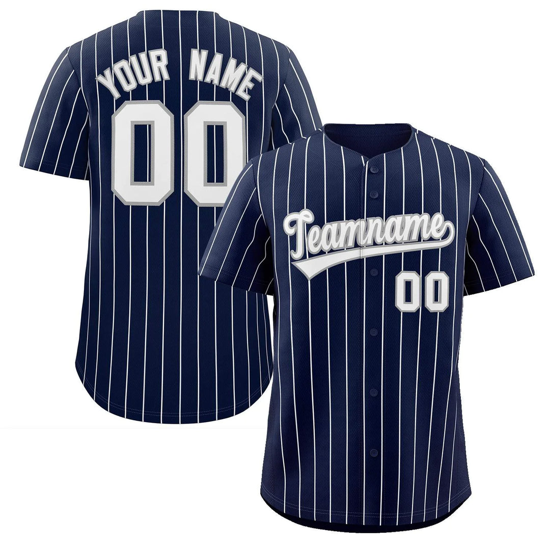 Custom Pinstripe Baseball Button Down Jersey – Personalized with Custom Logos, Name and Number - E-COM