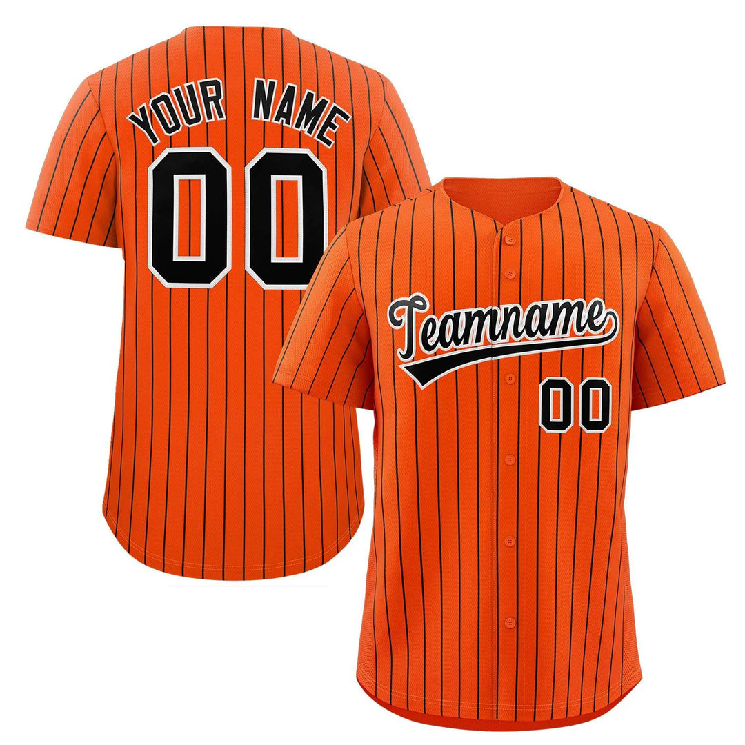 Custom Pinstripe Baseball Button Down Jersey – Personalized with Custom Logos, Name and Number - E-COM