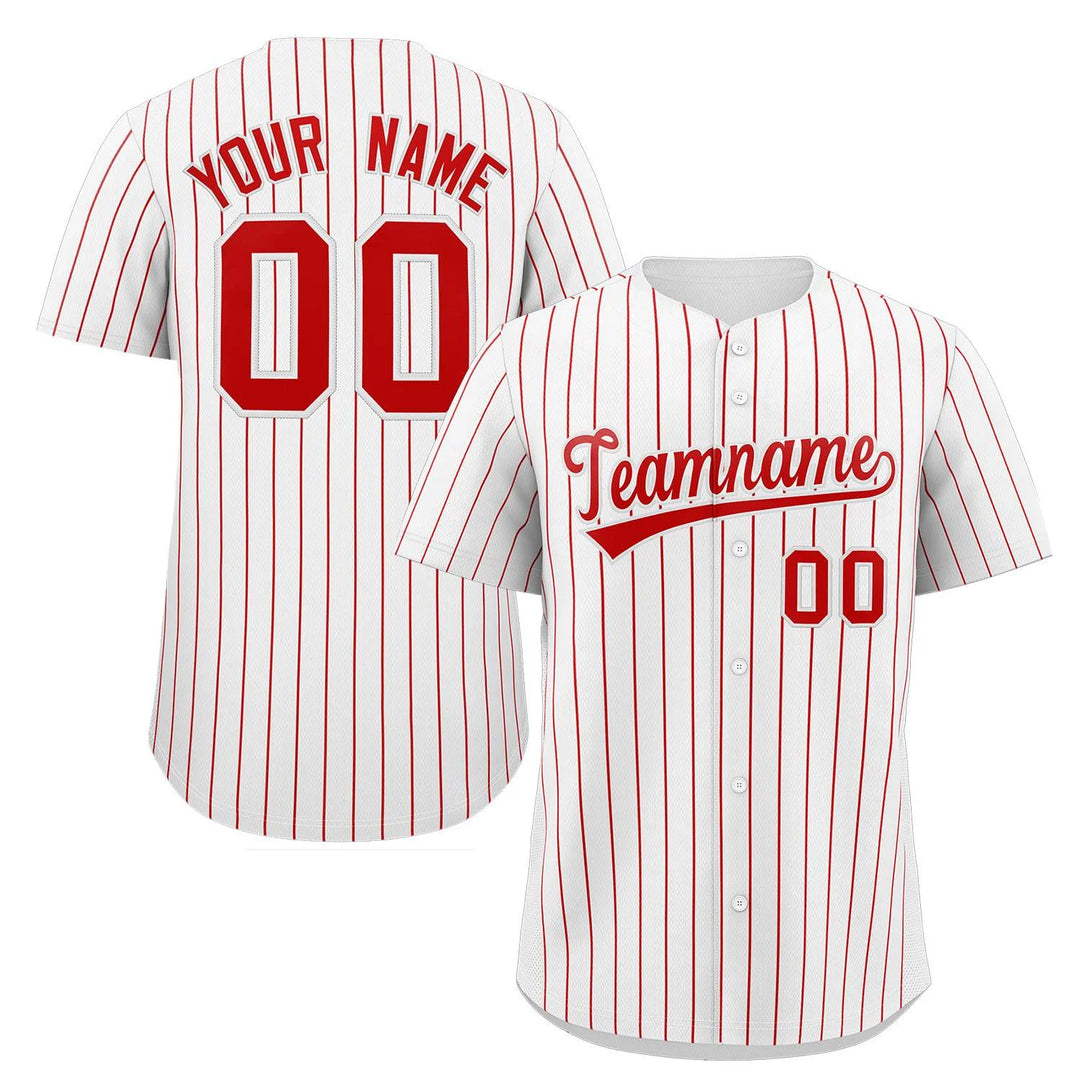 Custom Pinstripe Baseball Button Down Jersey – Personalized with Custom Logos, Name and Number - E-COM